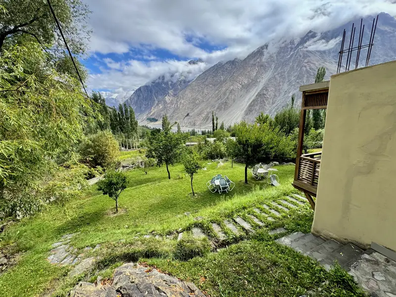 Garden sloping to the valley