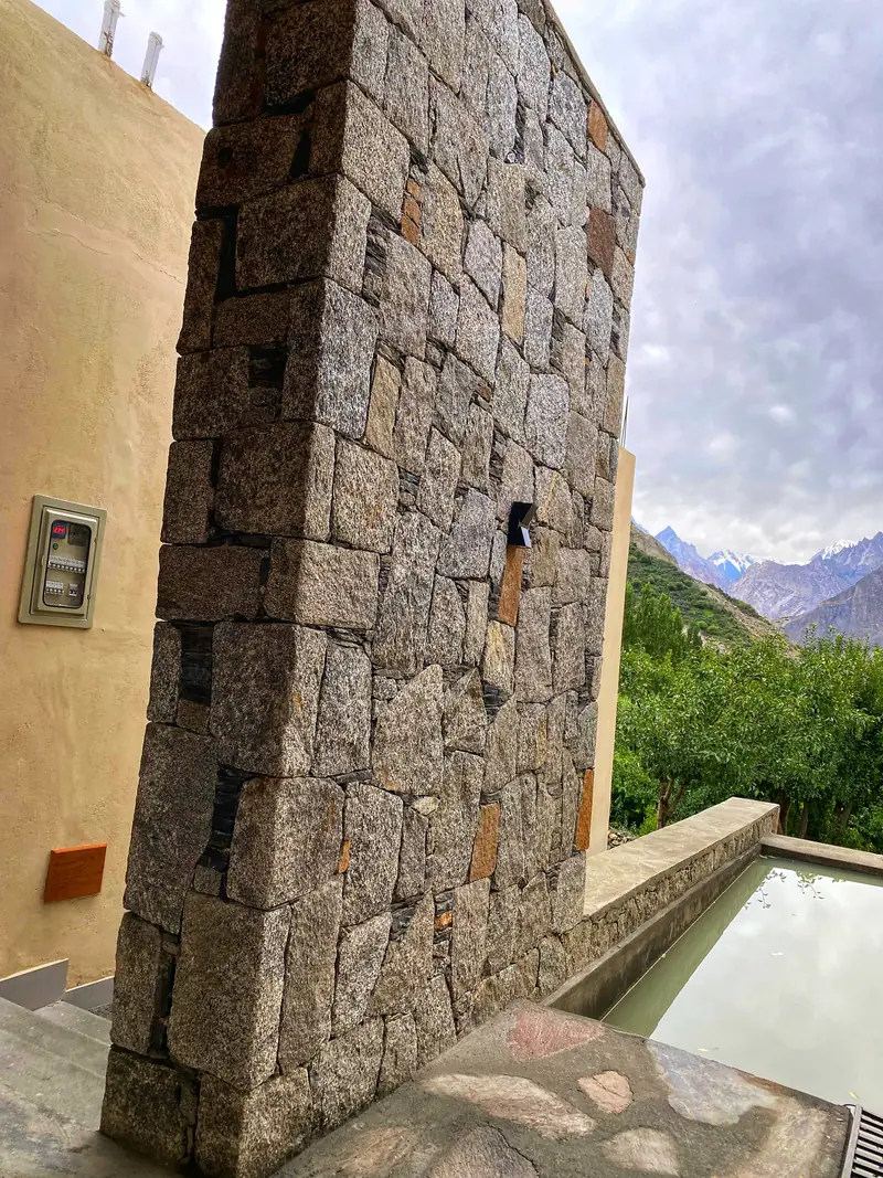 Stone wall and water channel
